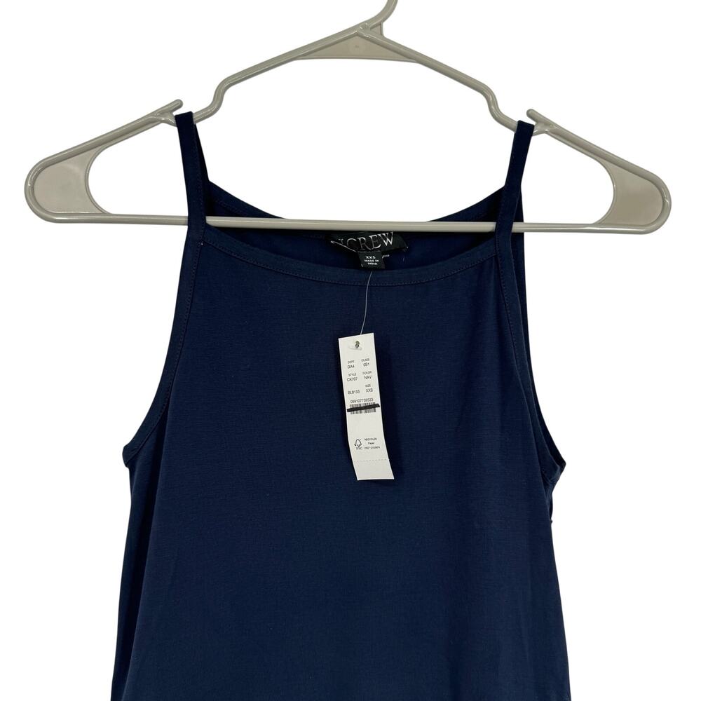J. Crew Pintuck Mixy Dress in Navy Size XXS NWT Modern Minimalist Quiet Luxury - Picture 4 of 6
